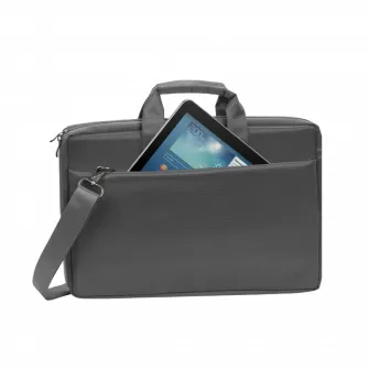 Geanta pentru Laptop RivaCase Central, Pana la 17.3, Poliester, Gri