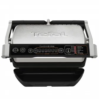 Gratar electric Tefal OptiGrill+ GC706D34, 2000 W, 6 programe automate, functie dezghetare, inox/ negru