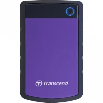HDD portabil extern Transcend StoreJet 25H3P,  1 TB, Gri/Violet (TS1TSJ25H3P)