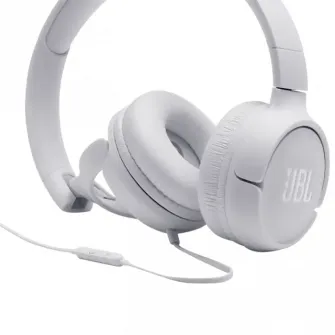Headphones JBL T500 White, On-ear.