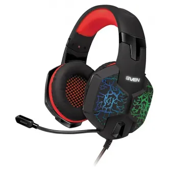Игровая Гарнитура SVEN AP-U988MV, Проводной аналоговый, Чёрный/Красный