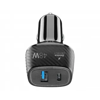 Incarcator auto Cellularline 18W+ PD 30W, 48W, Negru