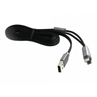 Кабель для зарядки и синхронизации Remax RC-025t, USB Type-A/lightning, micro USB , 1м, Чёрный