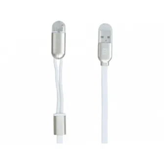 Кабель для зарядки и синхронизации Remax RC-025t, USB Type-A/lightning, micro USB , 1м, Белый