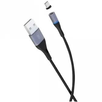 Кабель для зарядки и синхронизации XO NB125 Type-C, USB Type-A/Type-C, 1м, Чёрный