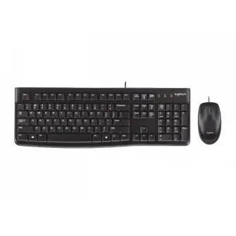 Клавиатура и мышь Logitech MK120, Проводное, Чёрный