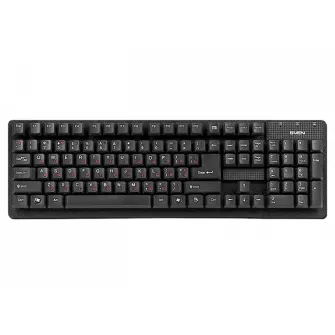 Keyboard SVEN Standard 301, Traditional layout, Splash proof, Calculator key, Black, USB