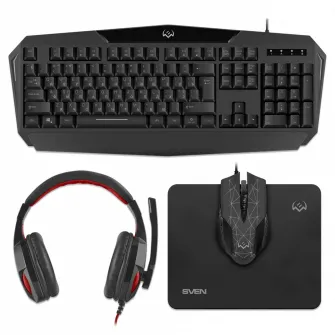 Клавиатура и мышь SVEN GS-4300, Проводное, Чёрный