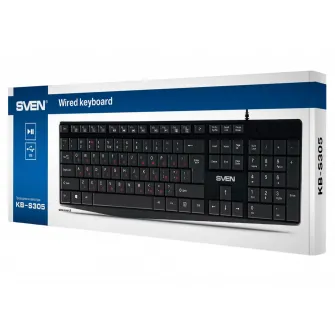 Клавиатура SVEN KB-S305, Проводное, Чёрный
