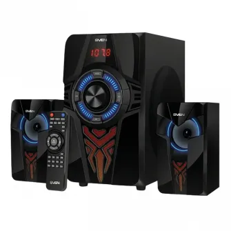 Колонки SVEN MS-2070 SD-карта, USB, FM, пульт ДУ, Bluetooth, черные, 60 Вт/30 Вт + 2x15 Вт/2.1