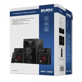 Колонки SVEN MS-302 SD-card, USB, FM, Black, 40w/20w + 2x10w/2.1