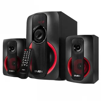 Колонки SVEN MS-304 SD-карта, USB, FM, пульт ДУ, Bluetooth, цвет черный, 40Вт/20Вт + 2x10Вт/2.1