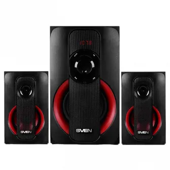 Колонки SVEN MS-304 SD-карта, USB, FM, пульт ДУ, Bluetooth, цвет черный, 40Вт/20Вт + 2x10Вт/2.1