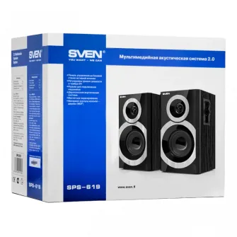 Компьютерные колонки 2.0 SVEN SPS-619, Чёрный