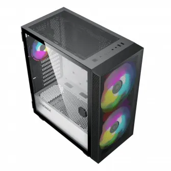 Компьютерный корпус Gamemax Aero, Midi-Tower, Без блока питания, Чёрный