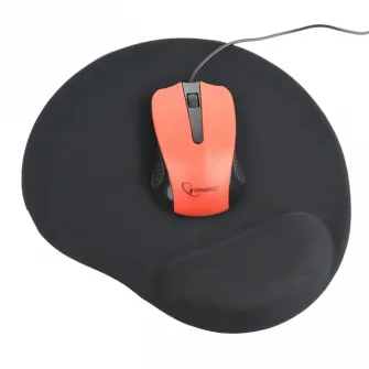 Коврик для мыши Gembird MP-GEL-BK, 240мм x 220мм, Чёрный