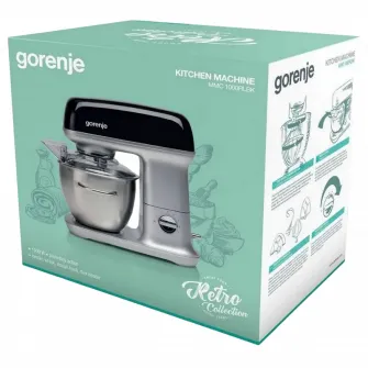 Кухонный комбайн Gorenje Retro Collection MMC1000RLBK, Черный/ Нержавеющая сталь