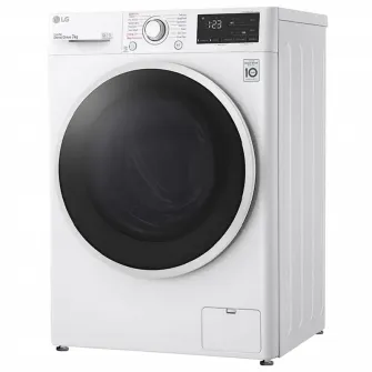 Masina de spalat rufe Slim LG F2WV3S7AIDD, 7 kg, 1200 rpm, Motor AI Direct Drive, Steam, Smart Diagnosis, Clasa D, Alb
