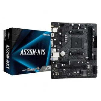 Материнская плата ASRock A520M-HVS, AM4, AMD A520, Micro-ATX