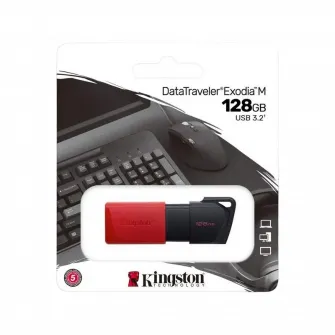 USB Flash накопитель Kingston DataTraveler Exodia M, 128Гб, Черный/Красный