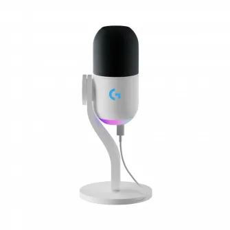 Microfon Gaming Logitech Yeti GX, Cu fir, Alb