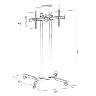 Mobile Stand for Displays  Reflecta TV Stand 55P; 37-55; max. VESA 800x400; max 40 kg