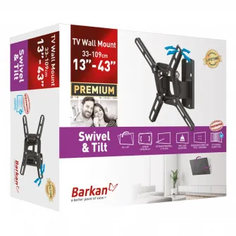 Настенное крепление Barkan 2200 Black 13 - 39 Поворотное, макс.30кг, VESA мм: до 200x200мм