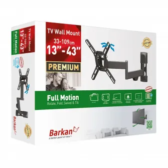 Настенное крепление Barkan 2400 Black 13 - 39 Full Motion, макс. 25 кг, VESA мм: до 200x200 мм