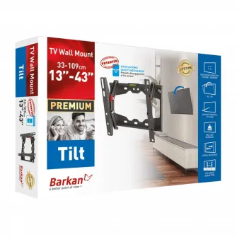 Настенное крепление Barkan E210+ Black 13 - 39 Наклон, макс. 40 кг, VESA мм: до 200x200 мм
