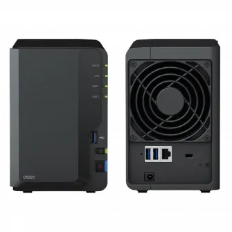 Network Attached Storage Synology DS223 cu procesor Realtek RTD1619B 1.7GHz, 2-Bay, 2GB DDR4