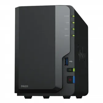 Network Attached Storage Synology DS223 cu procesor Realtek RTD1619B 1.7GHz, 2-Bay, 2GB DDR4