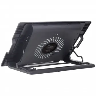 Notebook Cooling Pad Gembird NBS-1F17T-01, up to 17, 1x150 mm fan, Adjustable angle, LED light