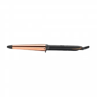 Ondulator BaByliss C458E, Conic 19-32mm , 210 grade, Invelis Quartz-Ceramic, 6 trepte de temperatura, LED, Roz/Negru