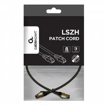 Patch cord Cablexpert PP8-LSZHCU-BK-0.5M, Cat8 S/FTP, 0,5m, Negru