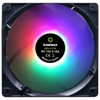 PC Case Fan GAMEMAX GMX-AF12X, 120mm, 23.7dB, 24.8 CFM, 1100PM, Sleeve Bearing, RGB, Molex + 3pin