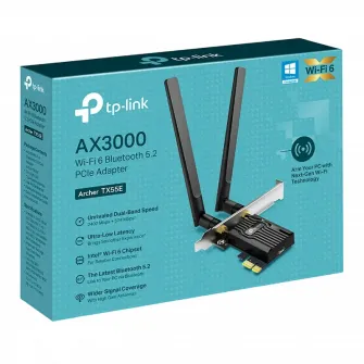 PCIe Wi-Fi 6 Dual Band LAN/Bluetooth 5.2 Adapter TP-LINK Archer TX55E, 3000Mbps, OFDMA
