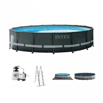 Piscina cu cadru metalic Intex Ultra Frame, 2642L, Negru, 26330