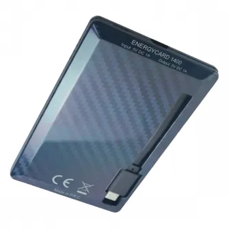 Power Bank 1400 мАч, Tuncmatik Energycard 1400 - Micro USB, черный IMD
