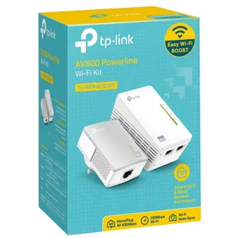 Powerline Adapter/Access Point Wi-Fi N TP-Link, TL-WPA4220 KIT, AV600, 2x100Mbps Ports