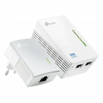 Powerline Adapter/Access Point Wi-Fi N TP-Link, TL-WPA4220 KIT, AV600, 2x100Mbps Ports