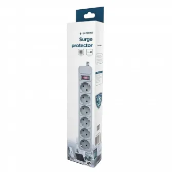 Prelungitor electric Gembird GMB SPG6-B-6C, 6 Prize, 1,8 m, Gri