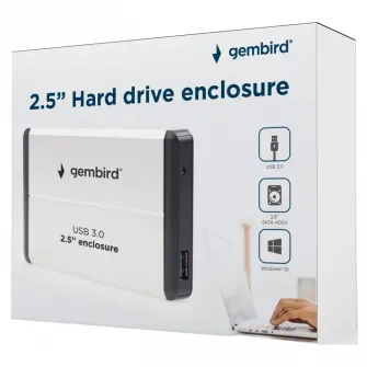 Rack SSD extern Gembird EE2-U3S-2-S, Argintiu (EE2-U3S-2-S)