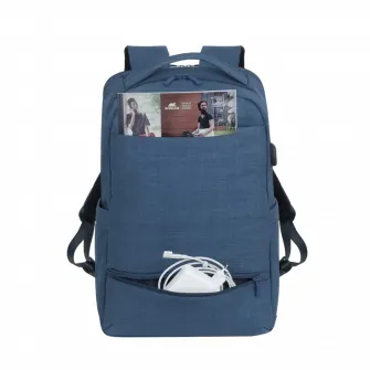 Rucsac pentru Laptop RivaCase Biscayne, Poliester, Albastru