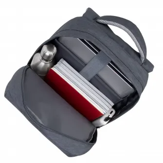 Rucsac pentru Laptop RivaCase Prater, Poliester, Gri inchis