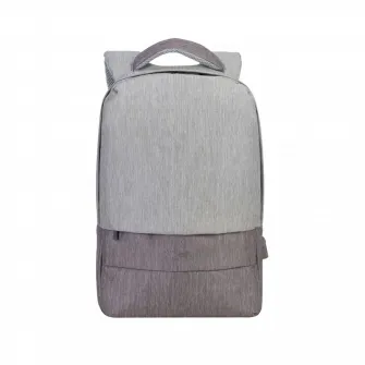 Rucsac pentru Laptop RivaCase Prater, Poliester, Gri/Moca
