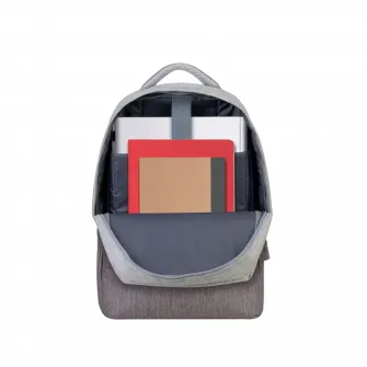 Rucsac pentru Laptop RivaCase Prater, Poliester, Gri/Moca