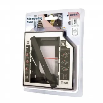 Slim mounting frame for 2.5#039;#039; drive to 5.25#039;#039; bay, for drive up to 12.7 mm, Gembird, MF-95-02