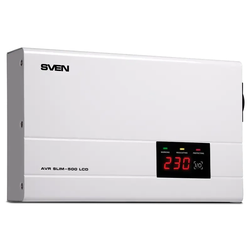 Stabilizer Voltage SVEN SLIM AVR - 500 LCD, 400W, Output sockets: 1 ? CEE 7/4