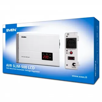 Стабилизатор напряжения SVEN SLIM AVR-500 LCD, 500VA