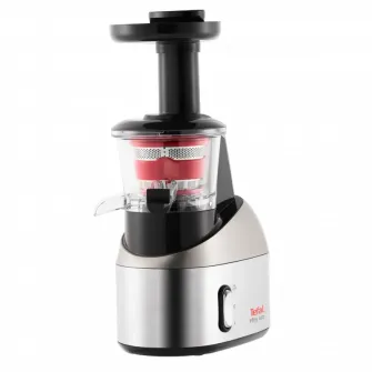 Storcator de fructe si legume Tefal Infiny Juice ZC255, 200 W, Recipient suc 0.8 l, Recipient pulpa 0.8 l,1 viteza, Functie Reverse, Negru/Inox